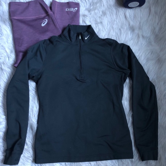 nike black pullover fleece lined jacket